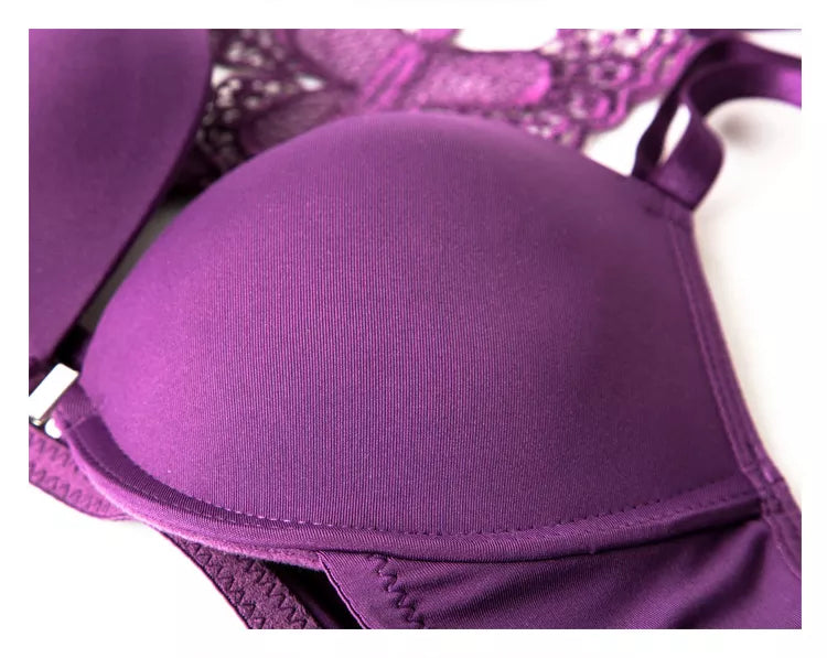(32-38)b Elegant Butterfly Back Lace Front Open Bra 2120 (309)