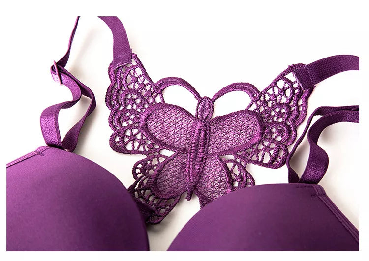 (32-38)b Elegant Butterfly Back Lace Front Open Bra 2120 (309)