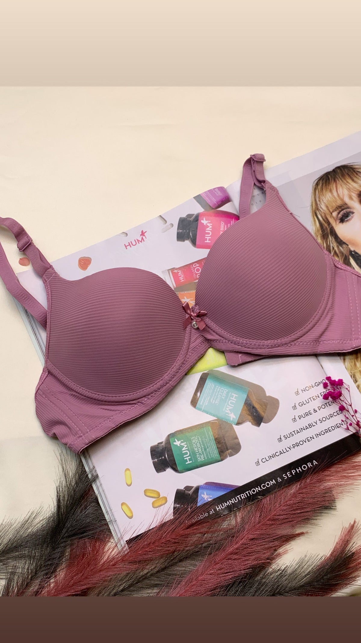 (34-38)B  Demi Cup Self Lining Padded Push-up Wired Bra 8158 (310)^