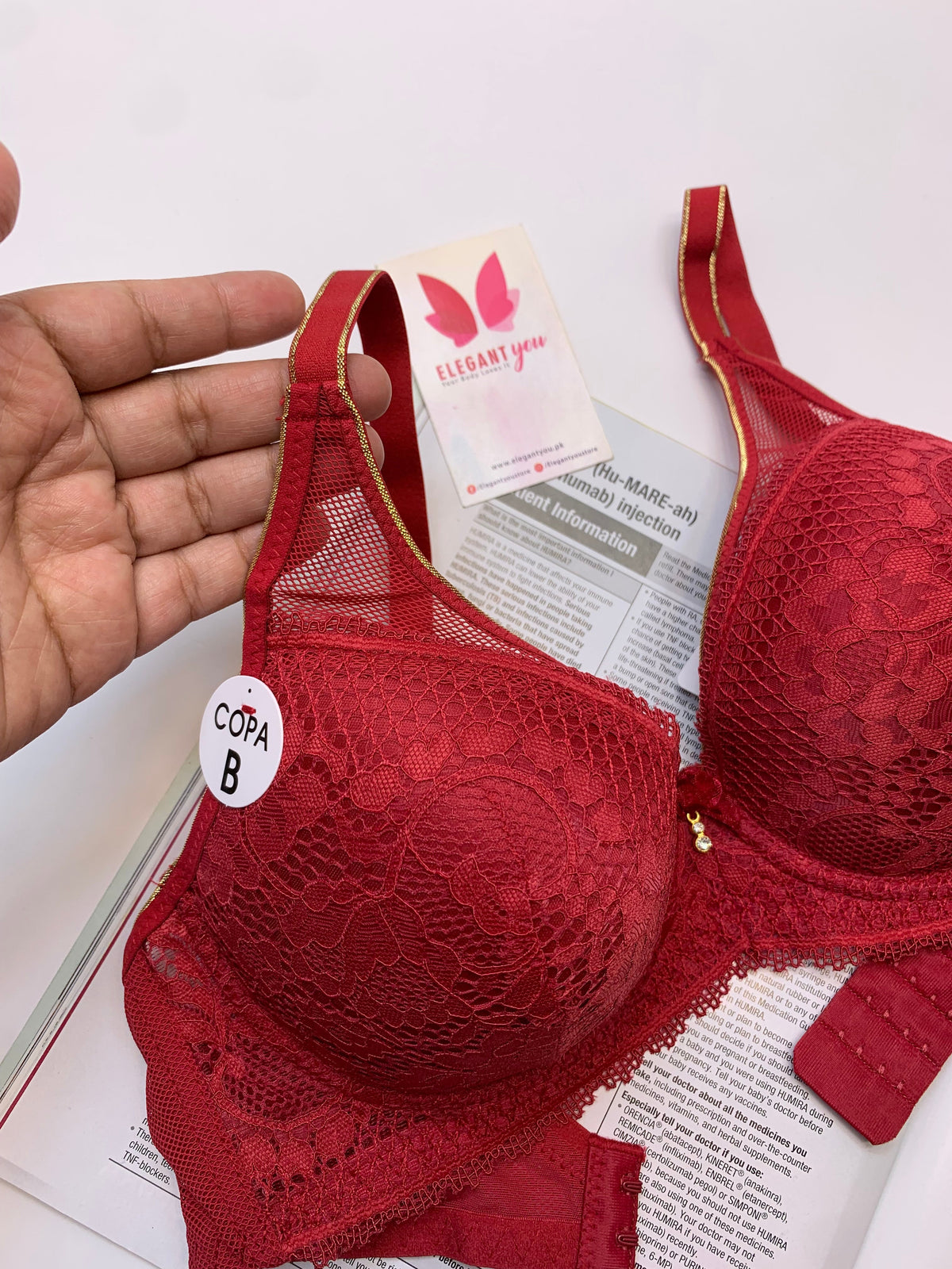 (34-40)B/C  Elegant Single Padded Push-up Lace Bridal Bra 23010(142)
