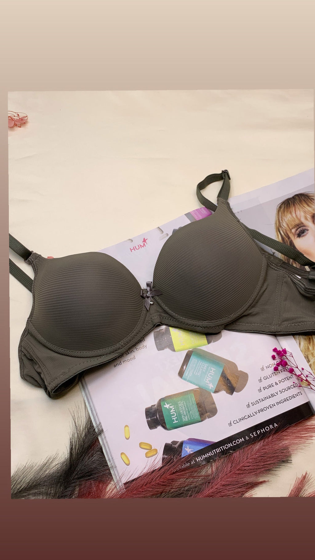 (34-38)B  Demi Cup Self Lining Padded Push-up Wired Bra 8158 (310)^