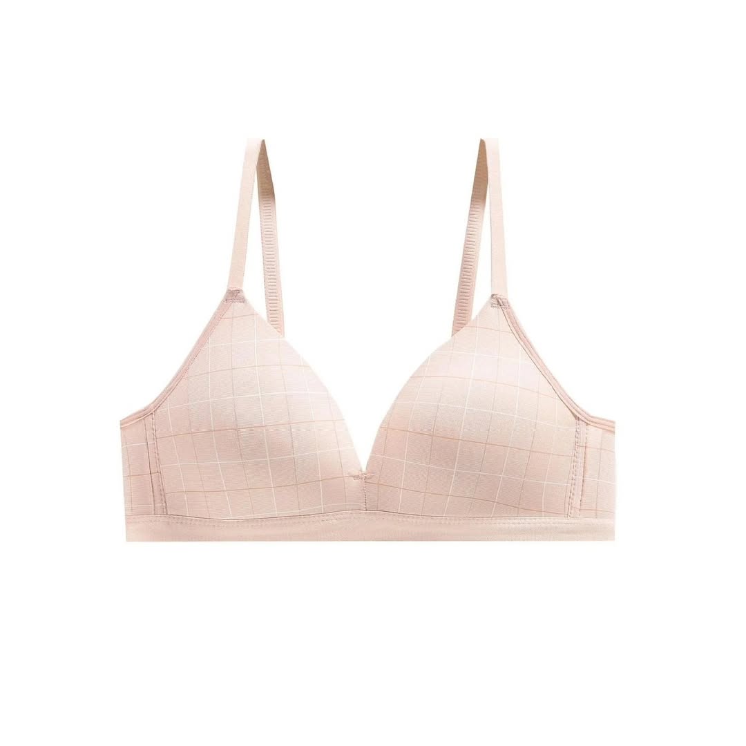 (32-34)b Check Design Daily-Wear Thin Pad T Shirt Bra (314)*
