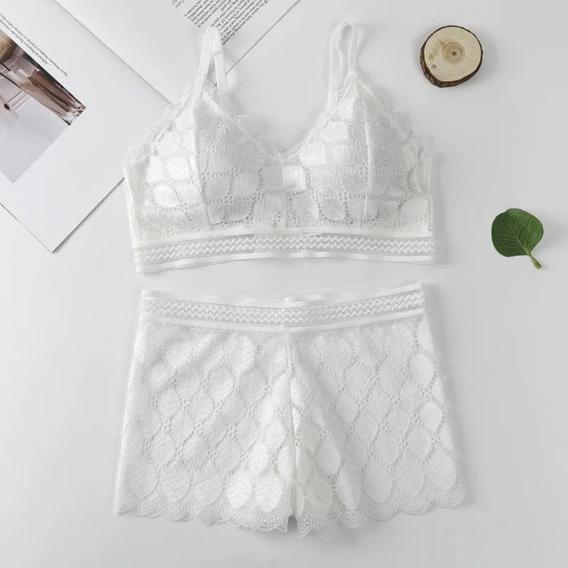 (28-36) Modish Leaf Design Bra & Boxer Pair (039)*