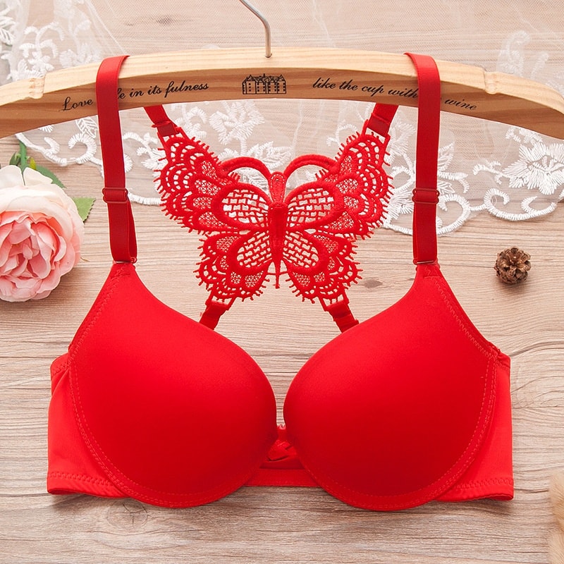 (32-38)b Elegant Butterfly Back Lace Front Open Bra 2120 (309)
