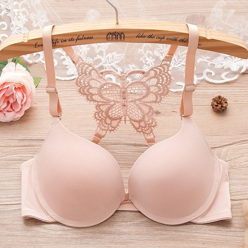 (32-38)b Elegant Butterfly Back Lace Front Open Bra 2120 (309)
