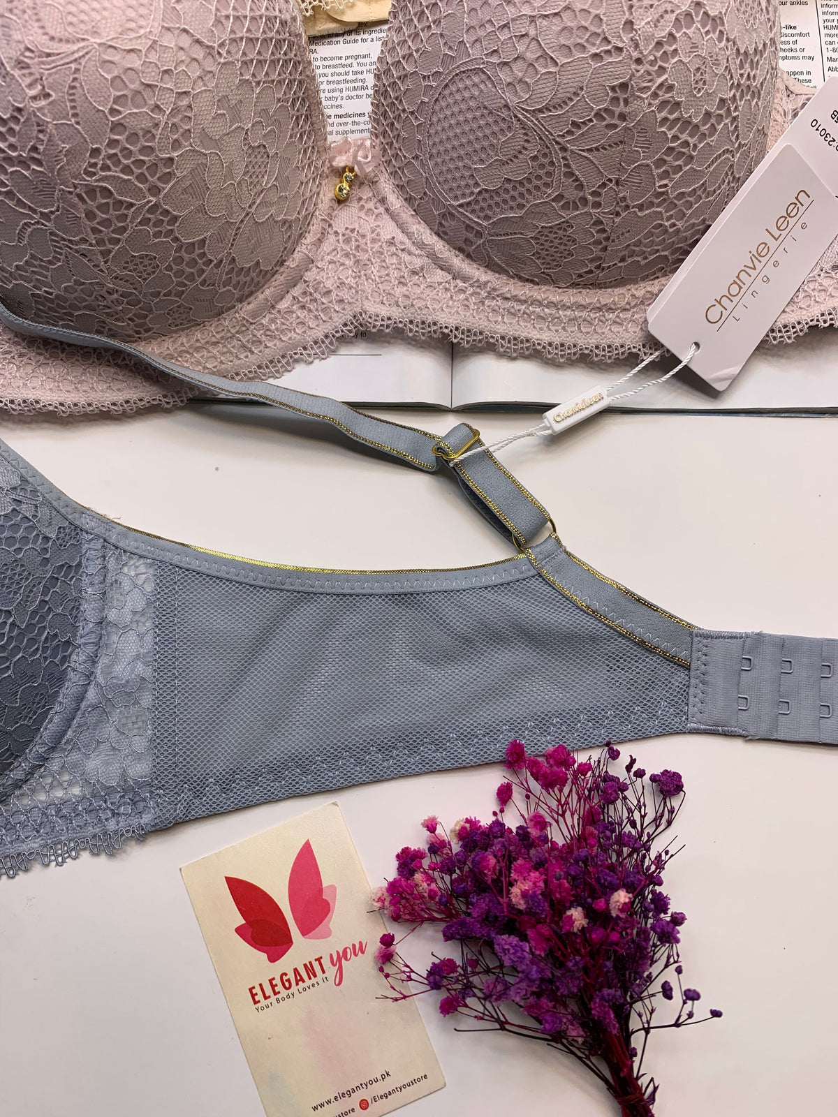 (34-40)B/C  Elegant Single Padded Push-up Lace Bridal Bra 23010(142)