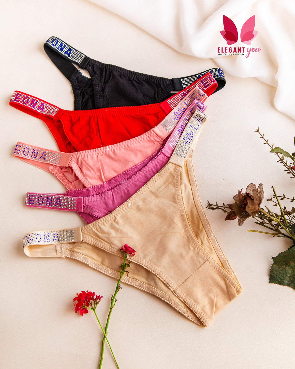 Sexy High Cut Cotton Thong Underwear BK2058(110)