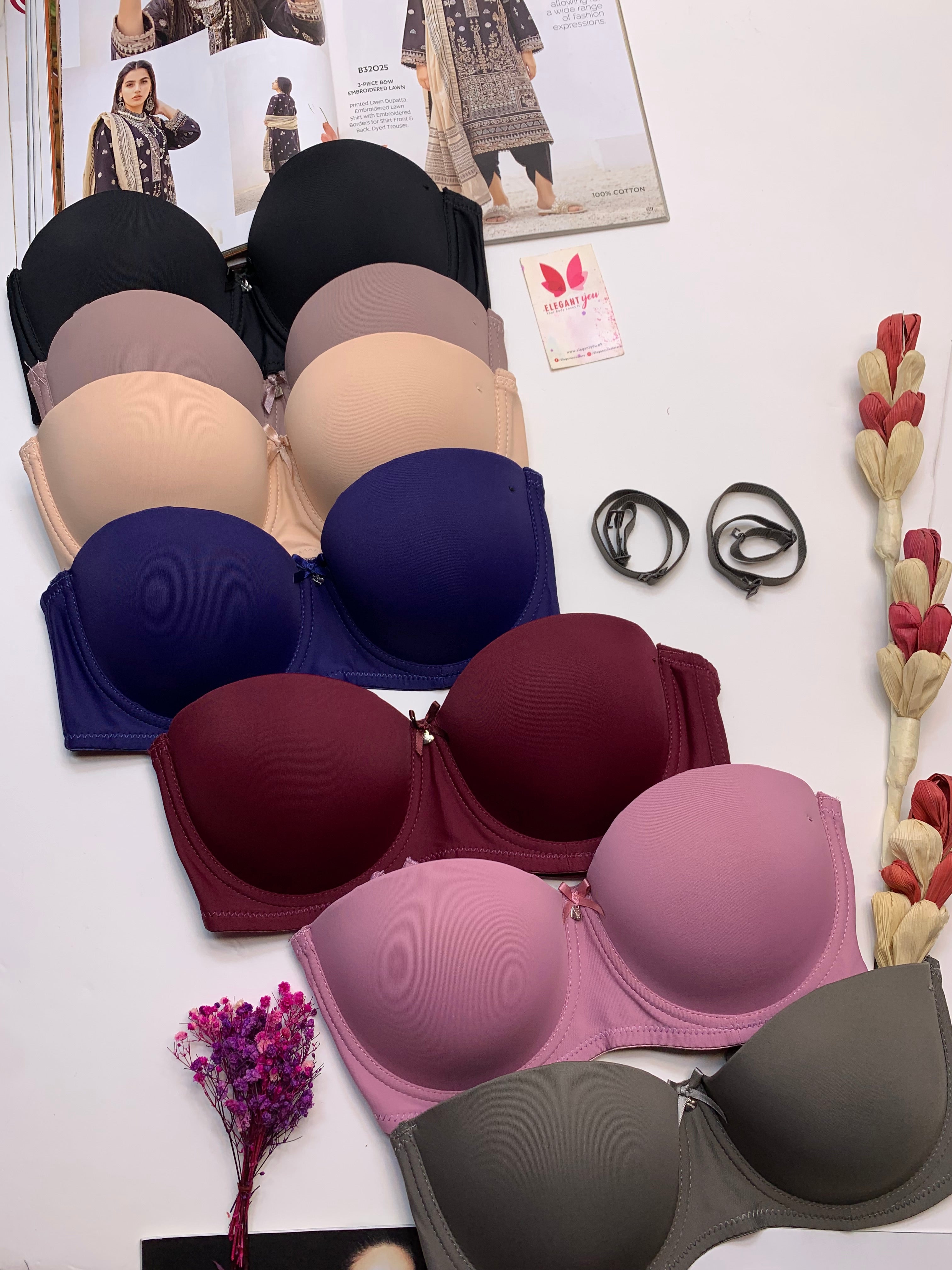 (36-42)C  Plain Half Cup C Cupsize Padded Bra 815(132)*
