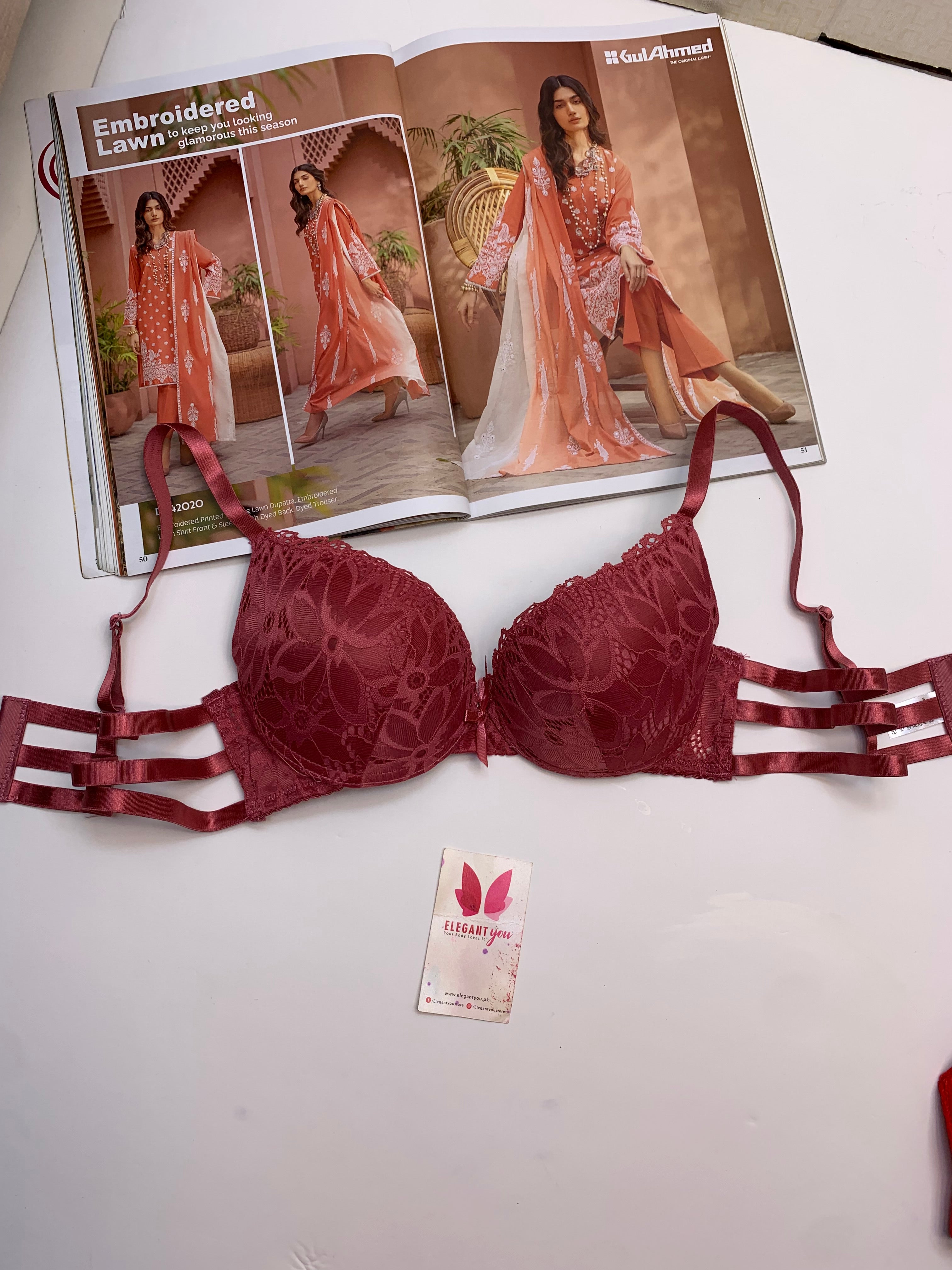 (36-42)B Padded Pushup Fancy Strap Bra 68528(132)*