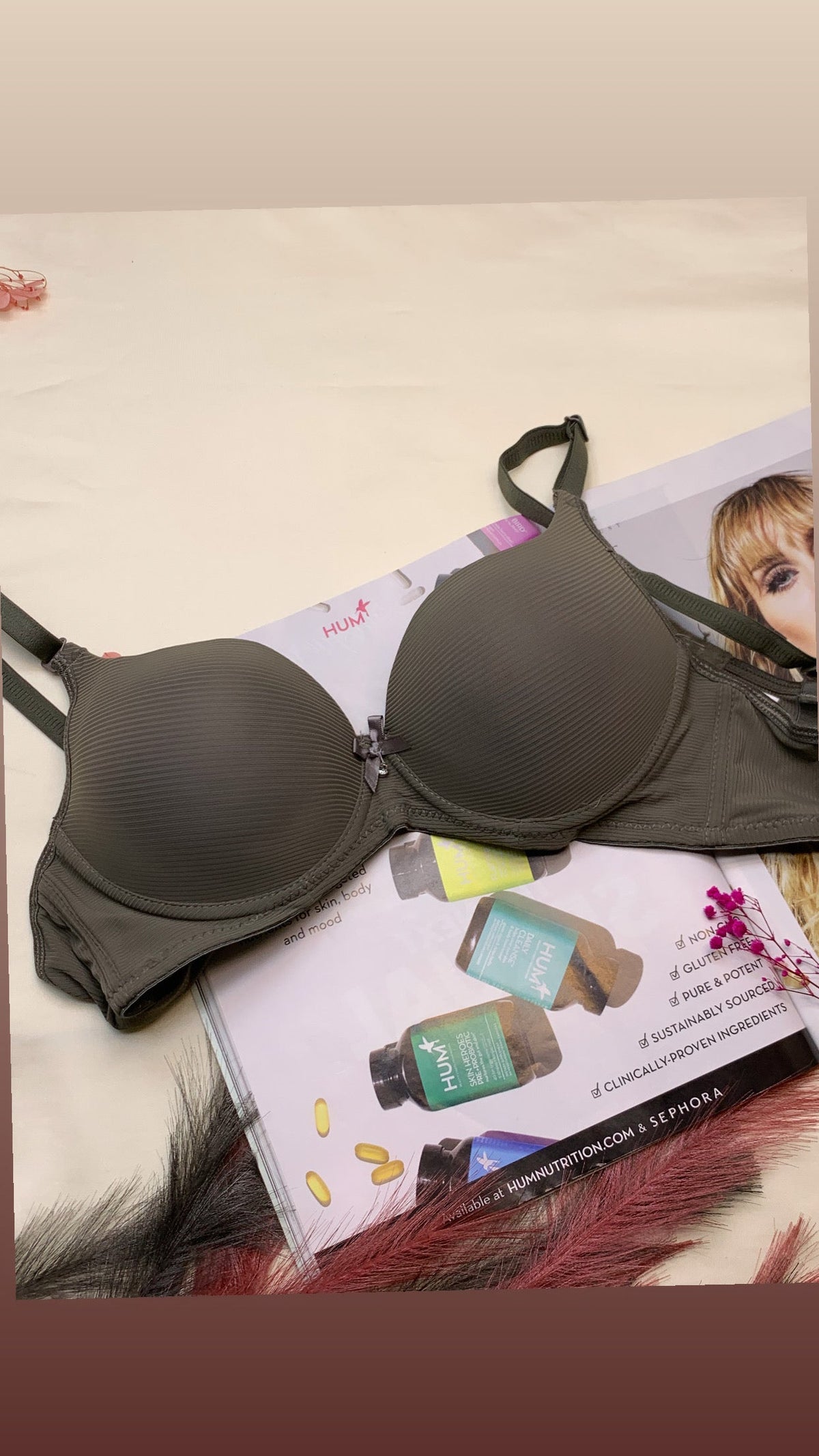 (34-38)B  Demi Cup Self Lining Padded Push-up Wired Bra 8158 (310)^