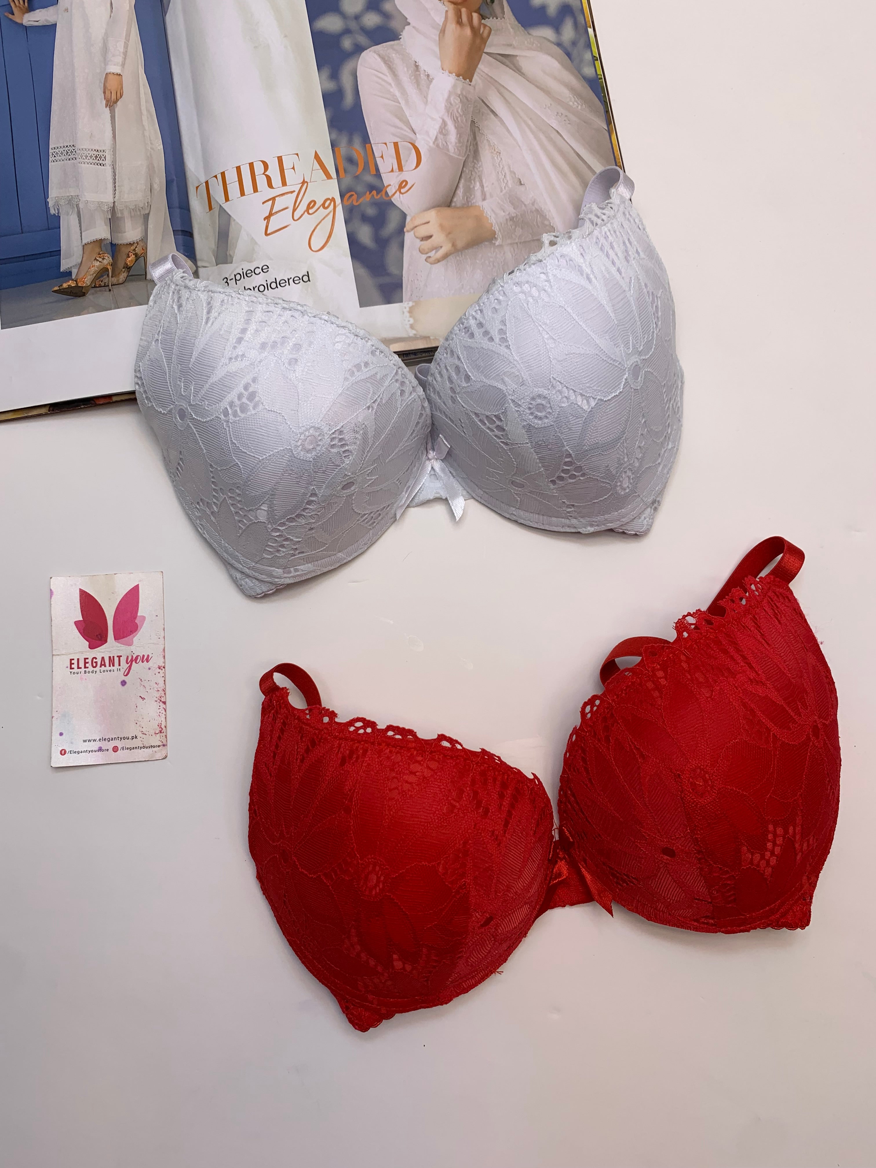 (36-42)B Padded Pushup Fancy Strap Bra 68528(132)*