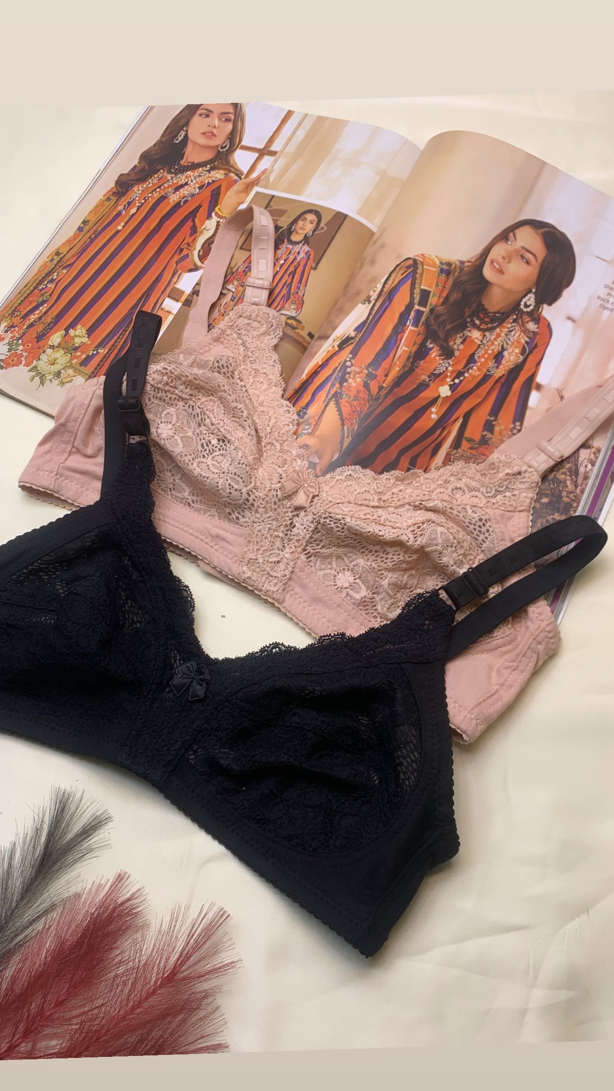 (32-42)C   Comfy &Breathable Soft Cotton Cotton Lace Daily Wear Bra(207)