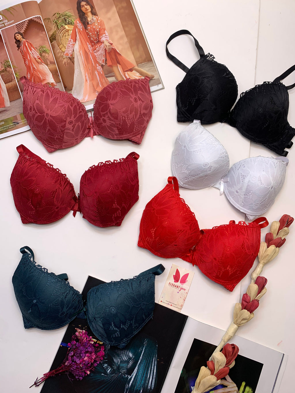 (36-42)B Padded Pushup Fancy Strap Bra 68528(132)*