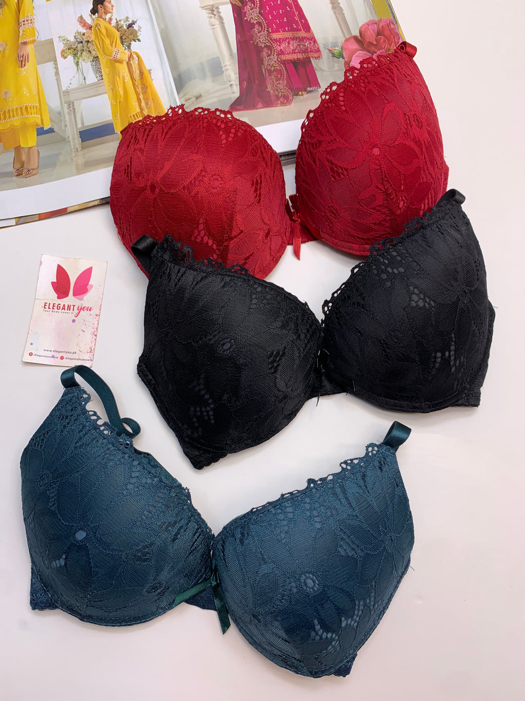 (36-42)B Padded Pushup Fancy Strap Bra 68528(132)*