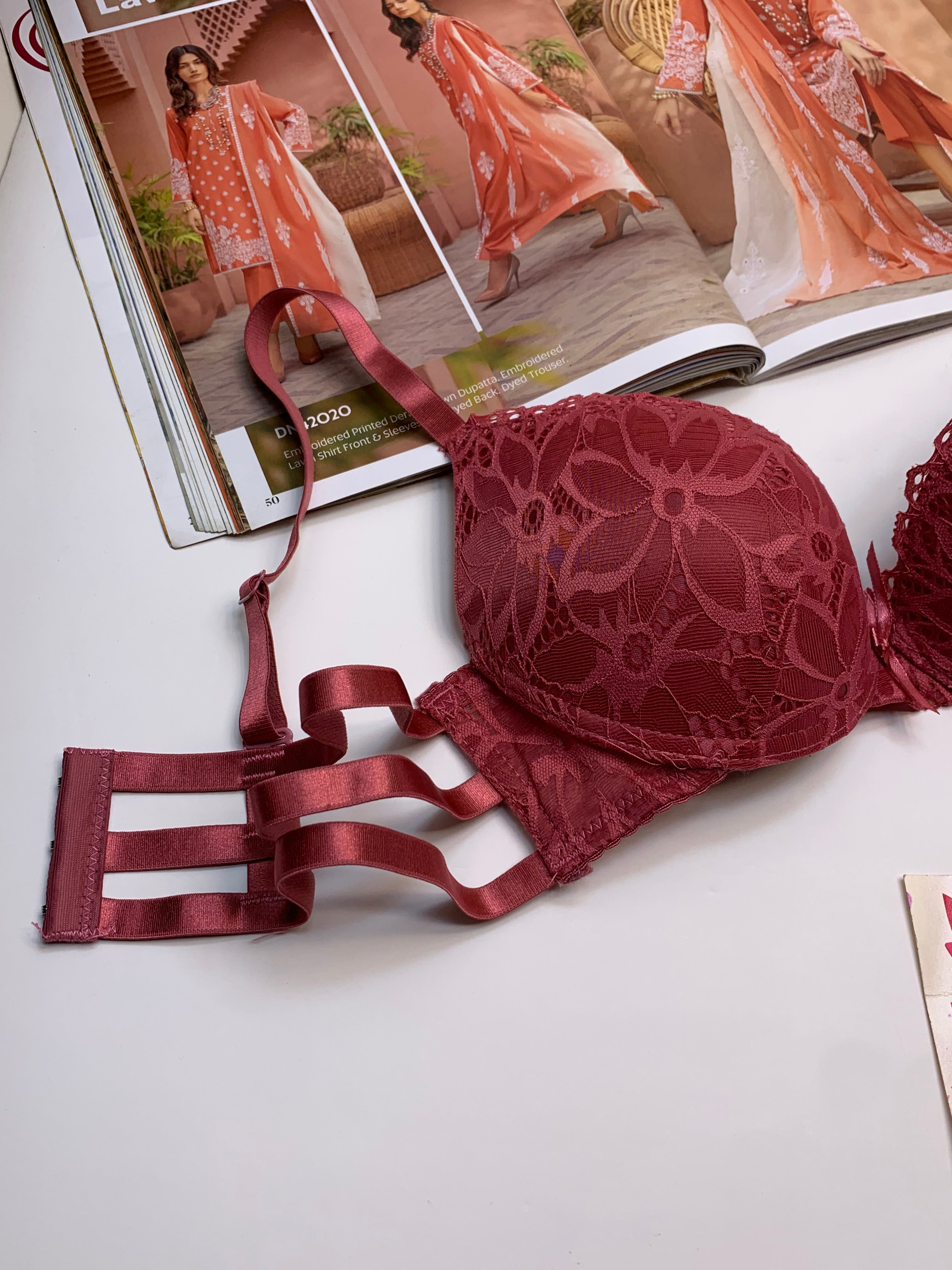 (36-42)B Padded Pushup Fancy Strap Bra 68528(132)*