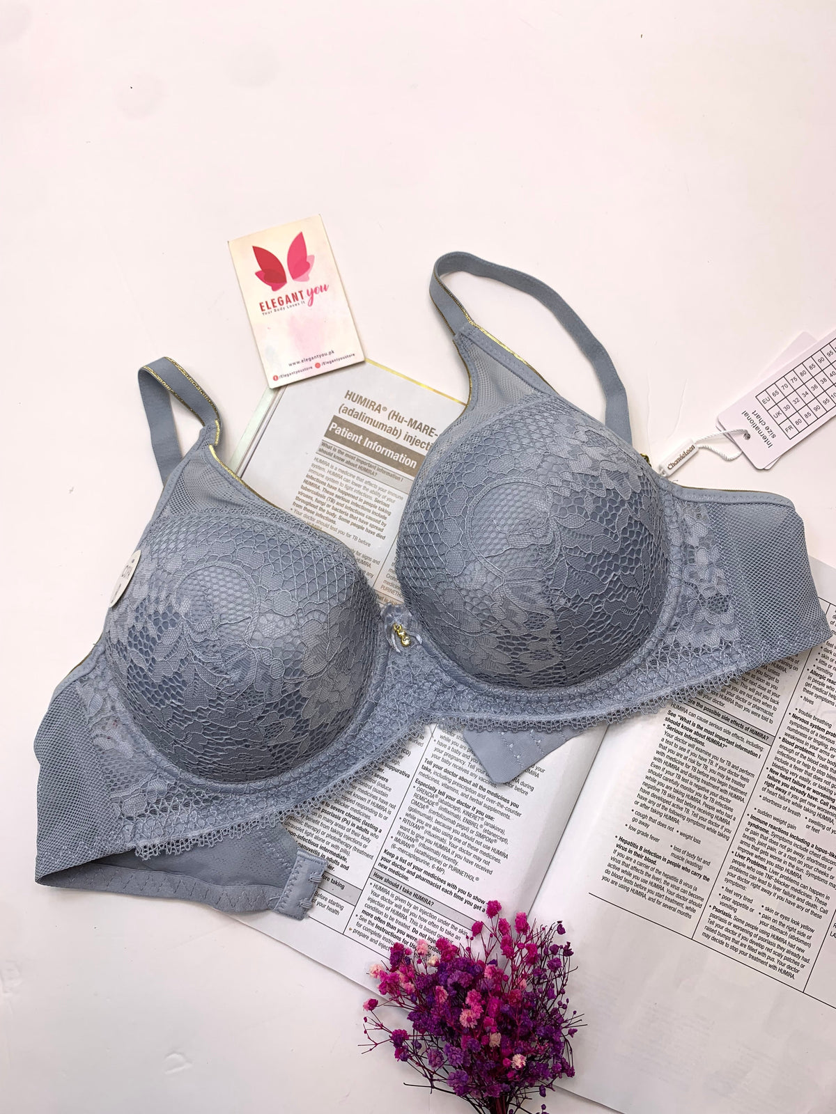 (34-40)B/C  Elegant Single Padded Push-up Lace Bridal Bra 23010(142)