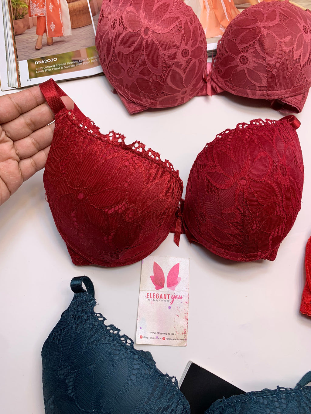 (36-42)B Padded Pushup Fancy Strap Bra 68528(132)*