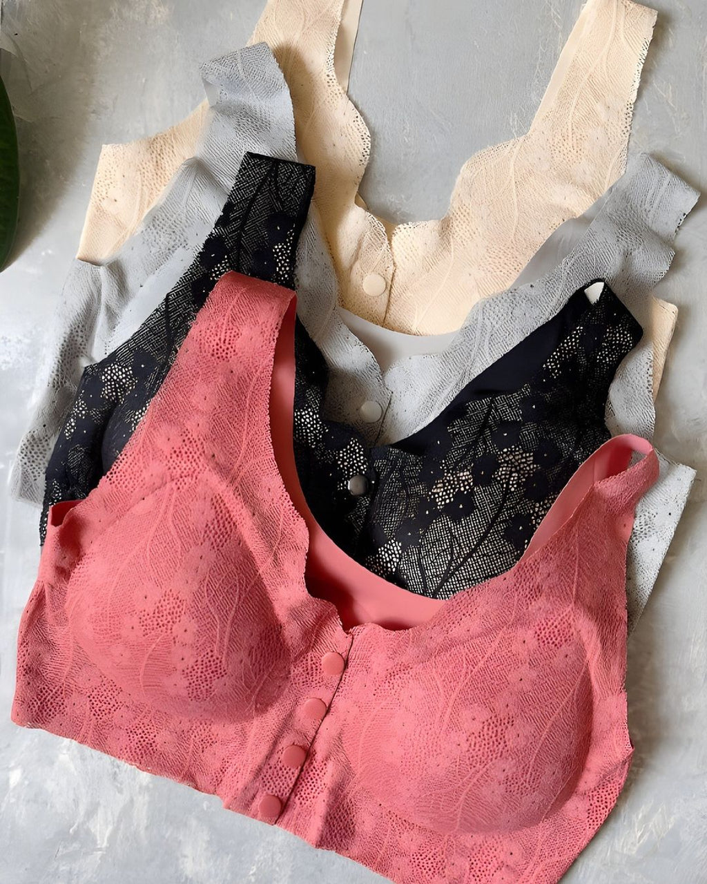 (34-46)Anti Rash Seamless Stuff Front Button Bra (091)*