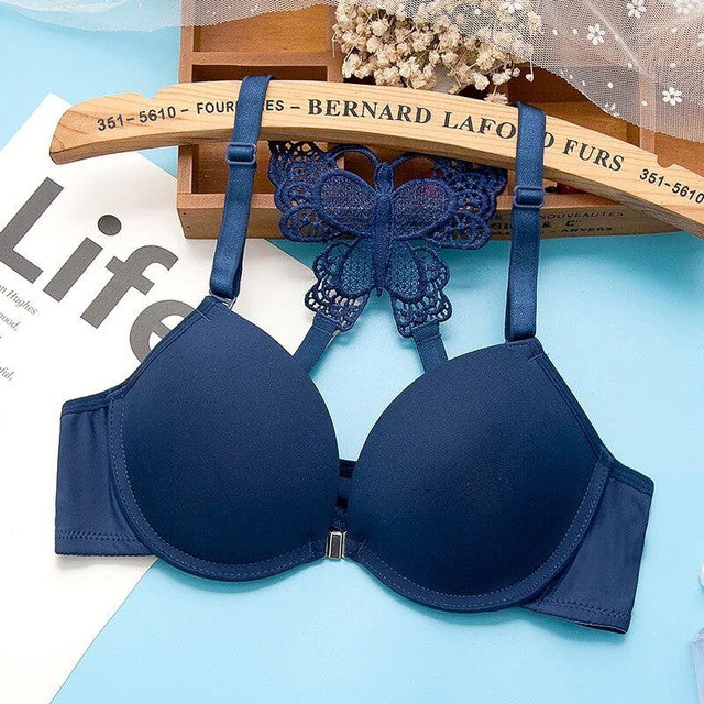 (32-38)b Elegant Butterfly Back Lace Front Open Bra 2120 (309)