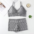 (28-36) Modish Leaf Design Bra & Boxer Pair (039)*