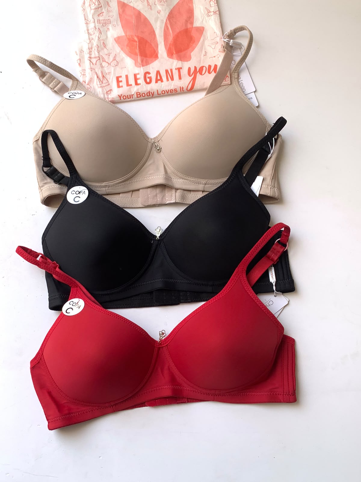 (36-42)C Full Coverage Thin Pad T-Shirt Bra 2873 (144)
