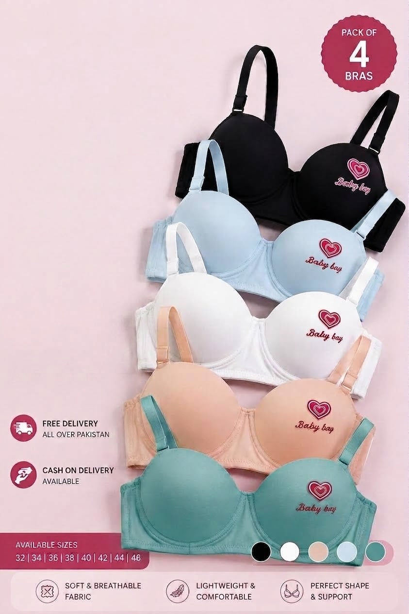 3 Pieces Baby Bra Set | Soft & Comfortable Innerwear Set