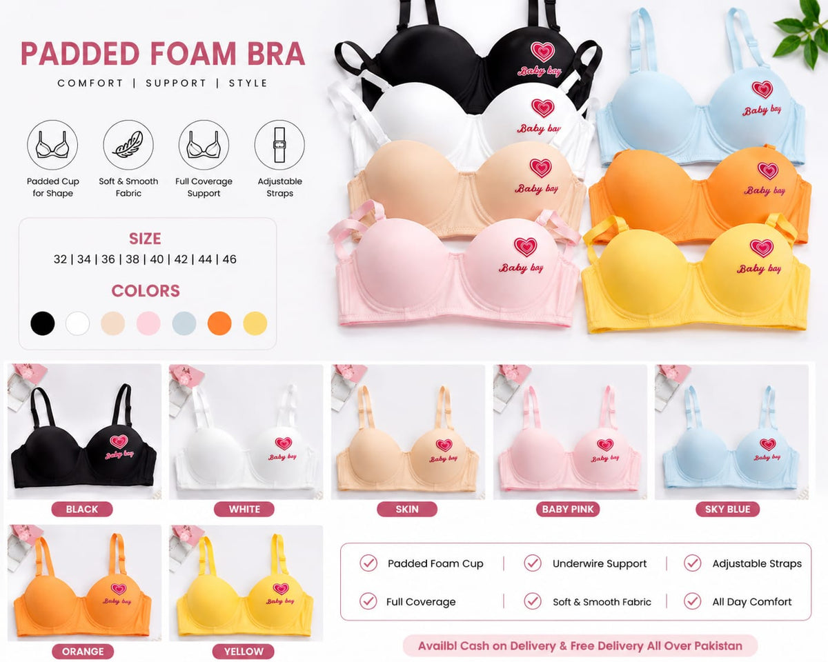 3 Pieces Baby Bra Set | Soft & Comfortable Innerwear Set