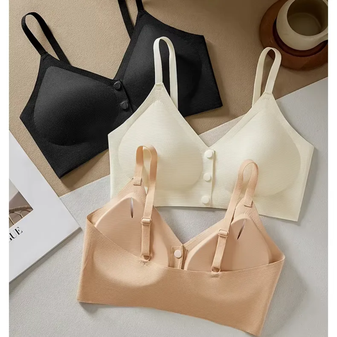 (32-38)b Seamless Front Button|Feeding Soft Comfort Jelly Bra(021)*
