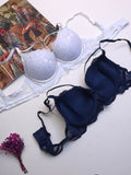 (34-40)B Elegant Double Padded Push-up Lace Bridal Bra 3108(149)*^