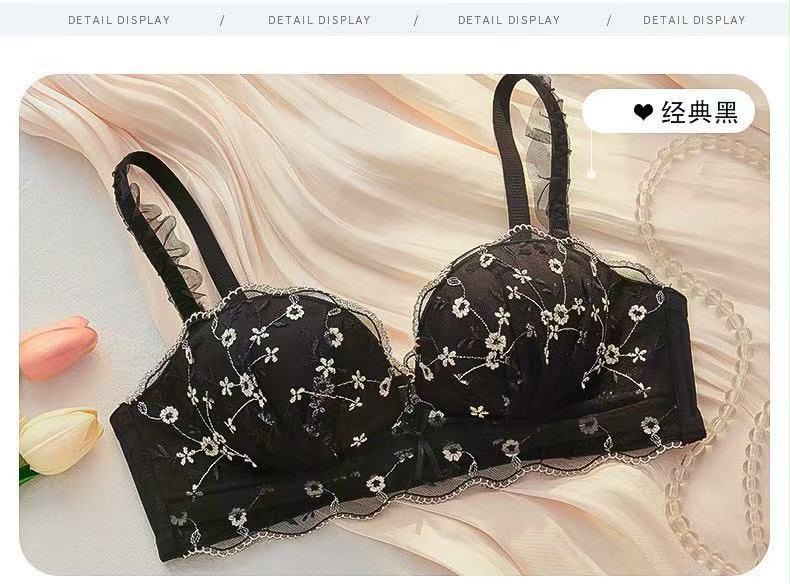 Pinteresty Embroided Bra Panty Set (163)