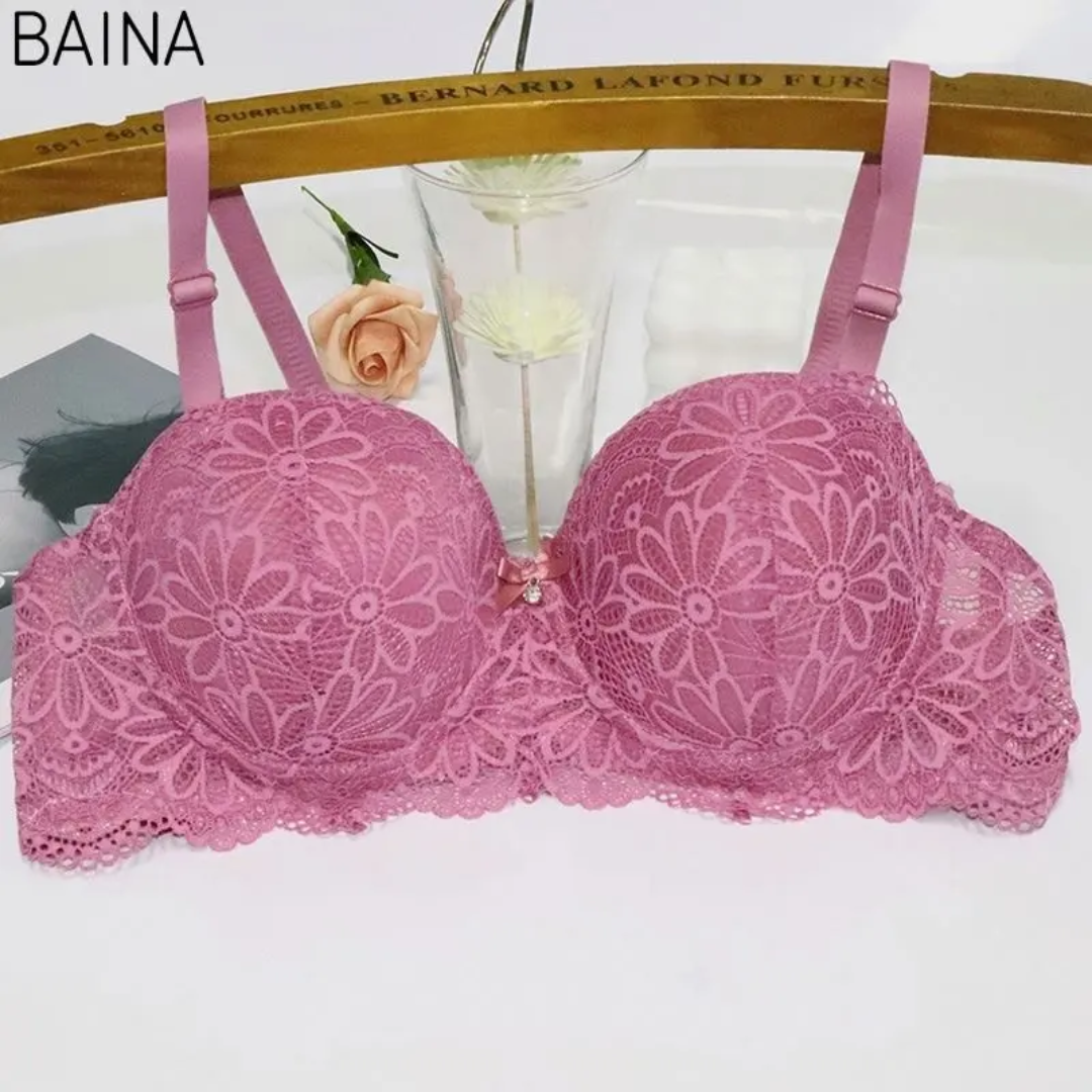 (36-42)B Elegant Padded Push-up Lace Bridal Bra 811(164)*