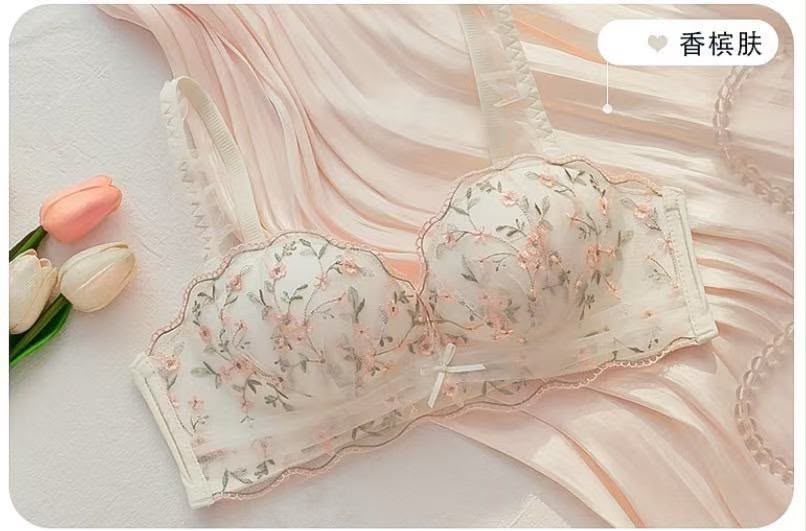 Pinteresty Embroided Bra Panty Set (163)