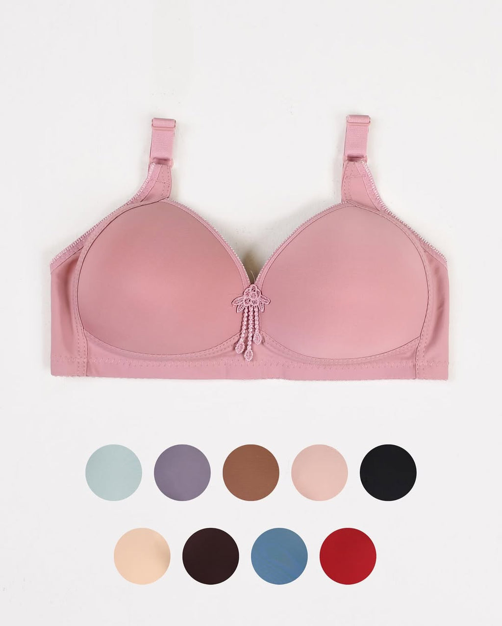 (42-44)b Casual Full Coverage Thin Pad Non Wire Bras (096)*