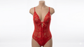 (34-40)Lacy Mesh Cut-out See-Through Body-Suit 2033(C12-R5)