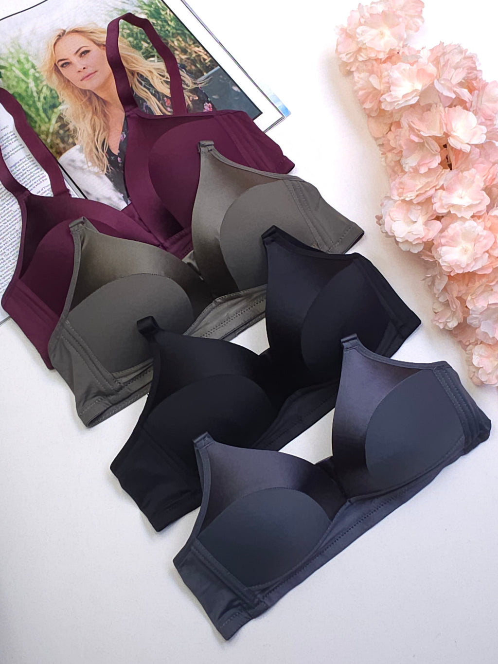 (36-42)b  Thin Padded Non Wired T Shirt Bra 7865(080)*
