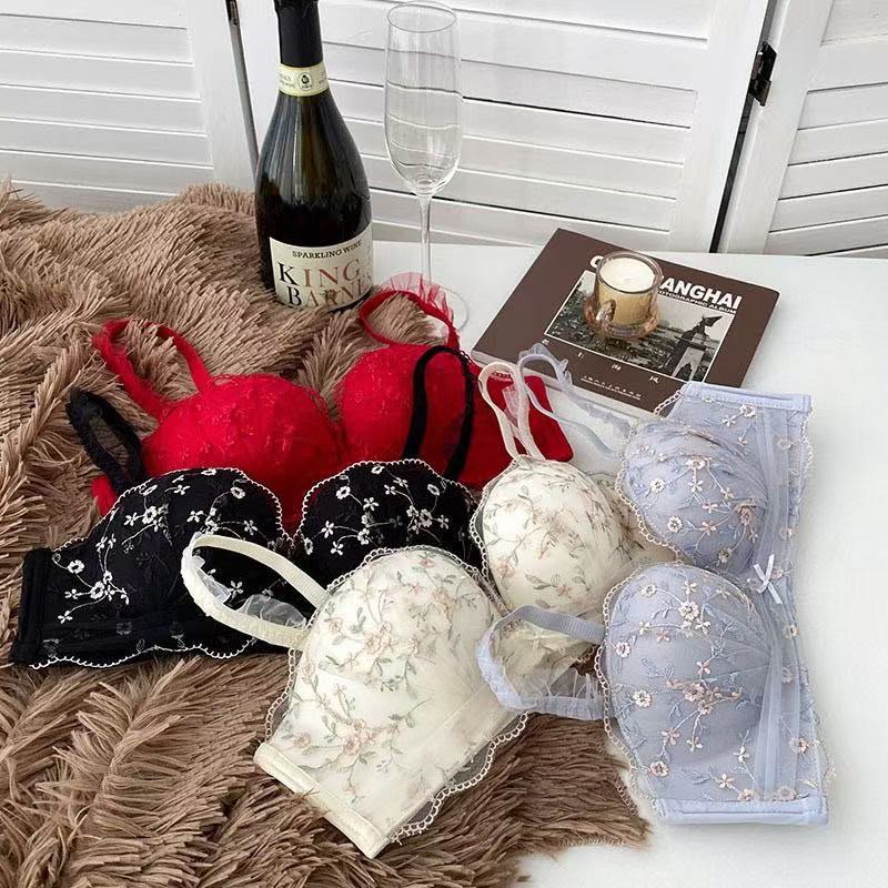 Pinteresty Embroided Bra Panty Set (163)