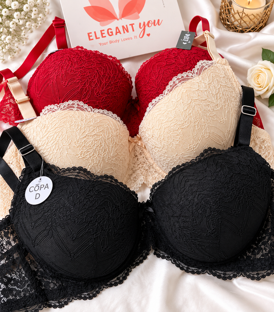 (32-46)D Elegant & Lacy Plus Size Bra(087)