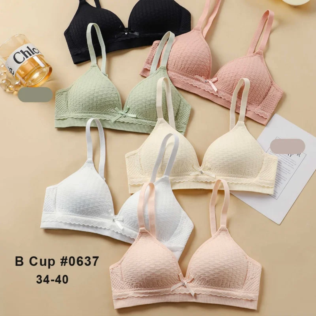 (30-36)b Soft Padding T Shirt lace Bra(094)^