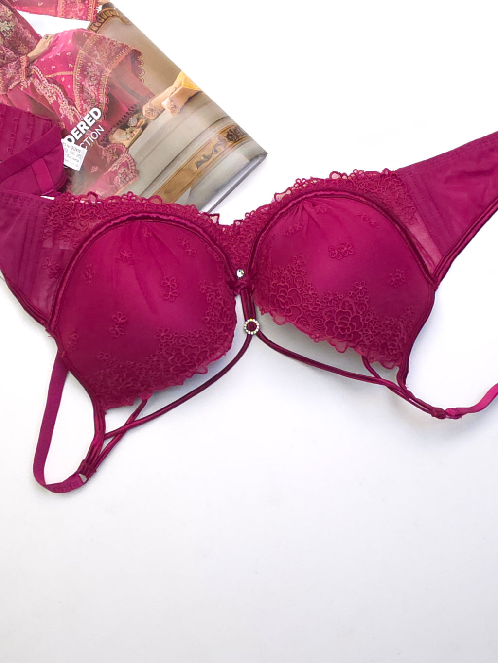 (36-42)C Double Strip Demi Cup Push-up Underwire Bra 8153(163)*
