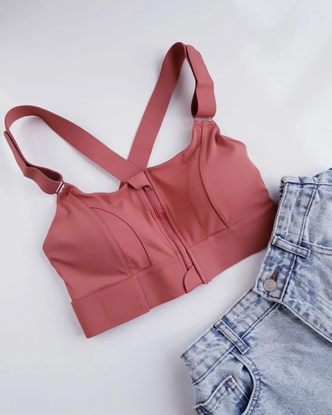 High Impact,A+ Quality, Ultimate Comfort, Sports Bra, Zipper(047)*