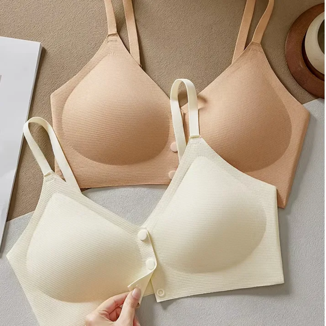 (32-38)b Seamless Front Button|Feeding Soft Comfort Jelly Bra(021)*