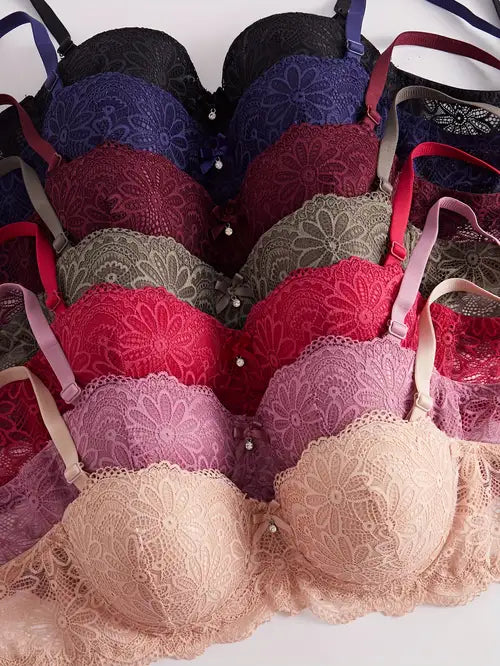 (36-42)B Elegant Padded Push-up Lace Bridal Bra 811(164)*