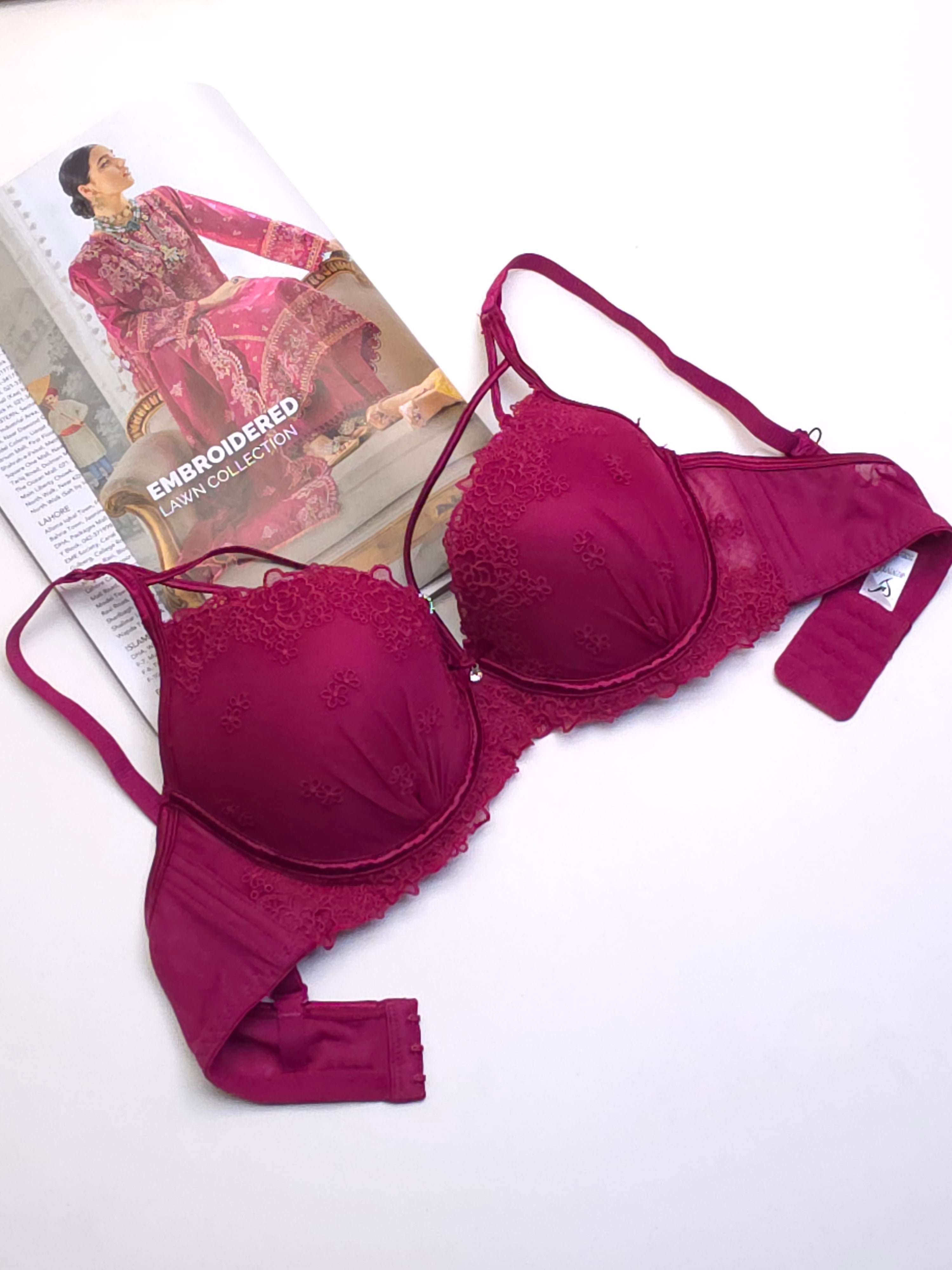 (36-42)C Double Strip Demi Cup Push-up Underwire Bra 8153(163)*